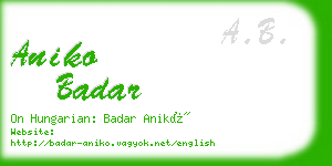 aniko badar business card